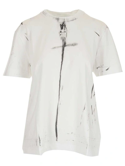 Givenchy Trompe L'oeil Cotton T-shirt With Logo In White