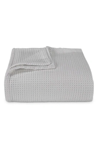 Vera Wang Waffle Weave Cotton Blanket In Pale Grey