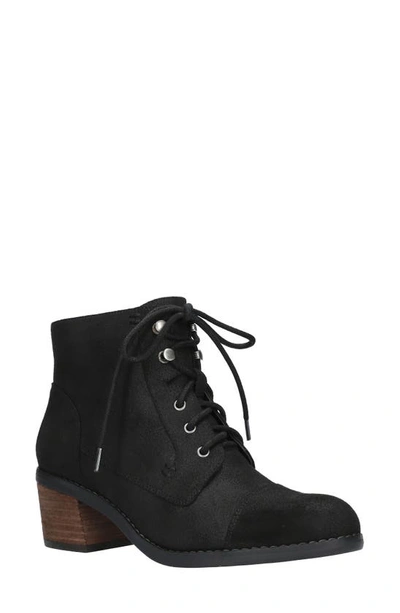 Bella Vita Sarina Womens Suede Ankle Combat & Lace-up Boots In Black