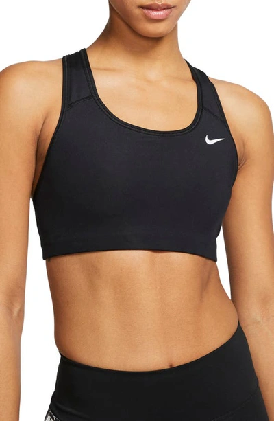 Nike Women's Swoosh Medium-support Non-padded Sports Bra In Black