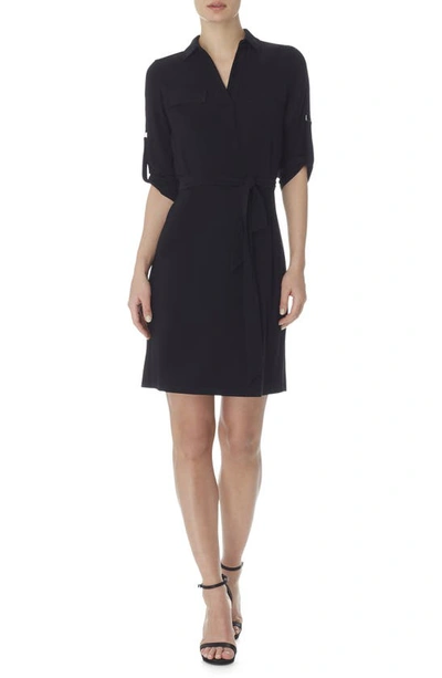 Anne Klein Belted Shirtdress In Anne Black