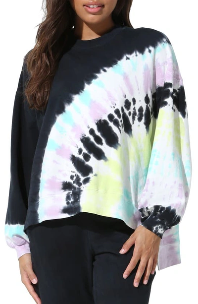Electric & Rose Neil Tie Dye Sweatshirt In Onyx/lavender/glow