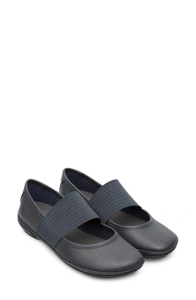 Camper Right Nina Leather Ballerina Flat In Dark Blue