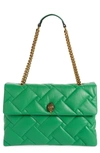 Kurt Geiger Xxl Kensington Soft Quilted Leather Shoulder Bag In Green