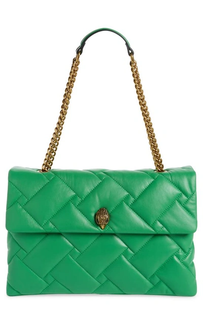 Kurt Geiger Xxl Kensington Soft Quilted Leather Shoulder Bag In Green