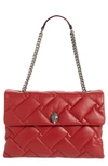 Kurt Geiger Xxl Kensington Soft Quilted Leather Shoulder Bag In Red