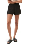 Michael Stars Peggy Smocked Waist Gauze Shorts In Black