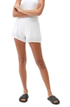 Michael Stars Peggy Smocked Waist Solid Shorts In White