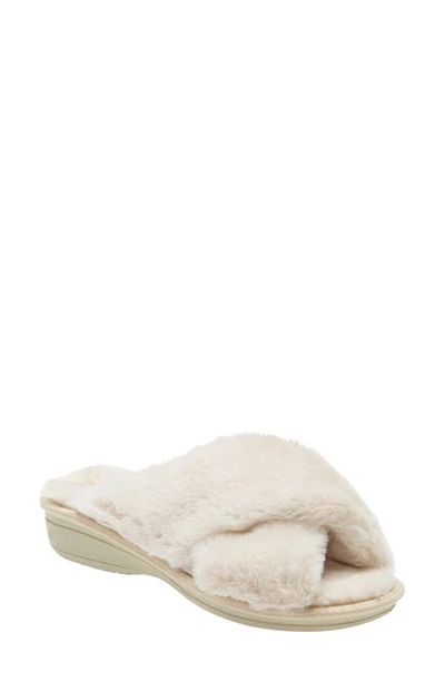 Cordani Mary Faux Fur Slipper In Beige Faux Fur