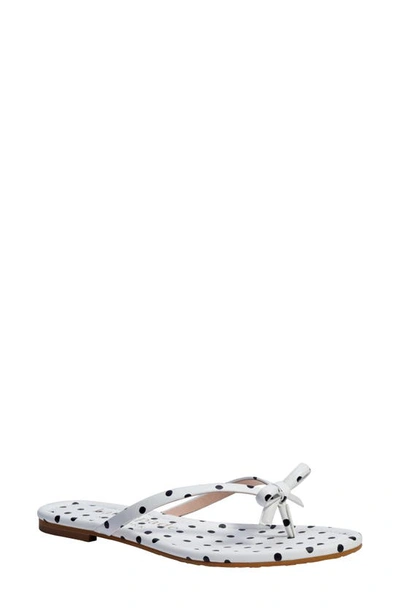 Kate Spade Petit Flip Flop Sandals In Optic White/black