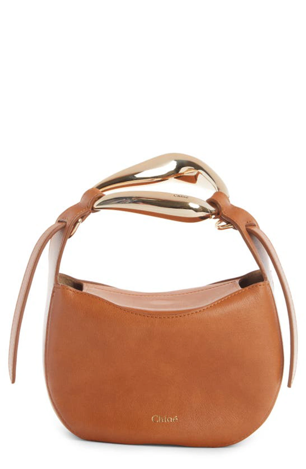 Chloé Light Brown Small Kiss Bag With Metal Handle | ModeSens