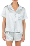 Shop Papinelle Short Silk Pajamas In Dove Grey