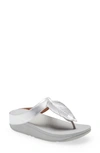 Fitflop Fino Feather Flip Flop In Silver