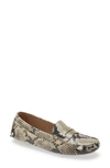 Johnston & Murphy Maggie Driving Loafer In Beige Snake Leather