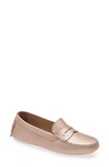 Johnston & Murphy Maggie Driving Loafer In Pink Pearl Leather