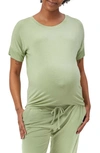 Stowaway Collection Maternity Lounge T-shirt In Pistachio