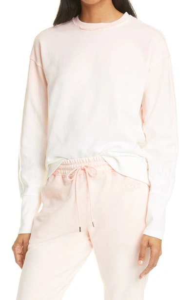 Nicole Miller Ombré Crewneck Sweatshirt In Blush