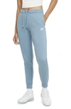Nike Sportswear Essential Women's Fleece Pants In Cerulean/ Heather/ White