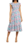 LOST + WANDER BLOSSOM & BLOOM FLORAL SMOCKED DRESS,WDB63363-13