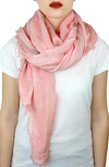 Nicoletta Rosi Reversible Yarn Dyed Fringe Scarf In Pink