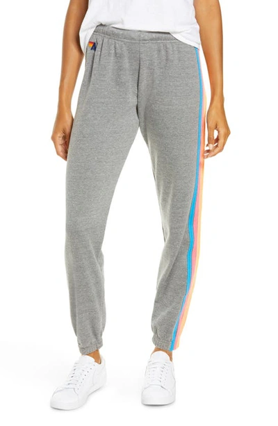 Aviator Nation Stripe Sweatpants In Heather Rainbow