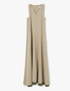 A-LINE LONG DRESS WITH CONTRAST HEM