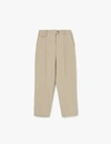 A-LINE HIGH WAISTED TAPERED TROUSERS