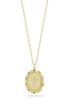Sphera Milano Cubic Zirconia Cross Pendant Necklace In Gold