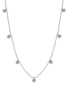 Suzy Levian 14k White Gold .30cttw Diamond Flower Station Necklace In White