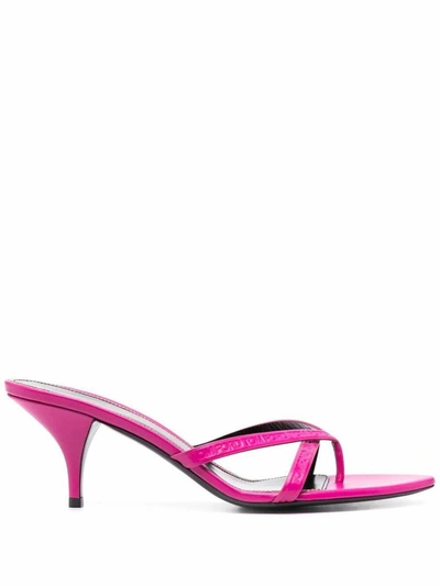Tom Ford Embossed Leather Logo Thong Sandal - Atterley In Pink & Purple