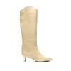 Schutz Maryana Lo Crocodile-embossed Leather Boot In Almond Buff