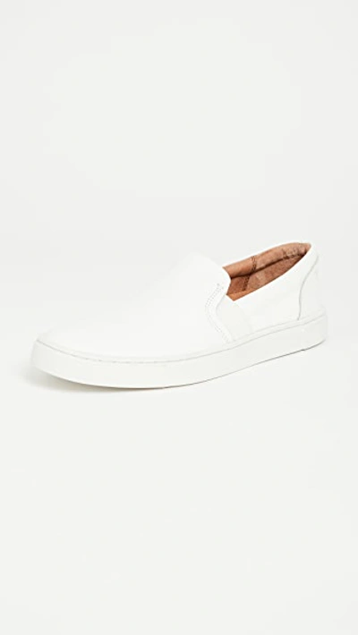 Frye Ivy Slip-on Leather Sneakers In White