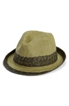 Nordstrom Straw Trilby In Sage Combo