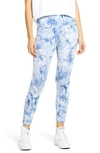 Hue Active Tonal Tie Dye Skimmer Cropped Leggings In Blue
