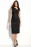 Black Halo 'jackie' Belted Gabardine Sheath Dress