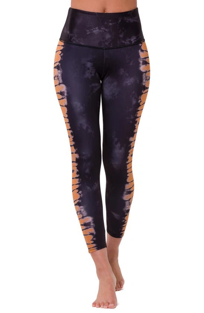 Onzie High Waist Leggings In Bronze Tie Dye