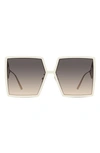 Dior 30montaigne 58mm Square Sunglasses In Ivory And Gold/rose