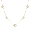 ADINAS JEWELS CUBIC ZIRCONIA ROSE STATION NECKLACE,N25356GLD-274