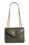 Saint Laurent Medium Loulou Matelassé Leather Shoulder Bag In Pebble
