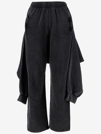 Balenciaga Knotted Cotton-jersey Cropped-leg Track Pants In Black