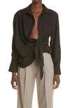 Jacquemus La Chemise Bahia Long-sleeve Shirt In Black