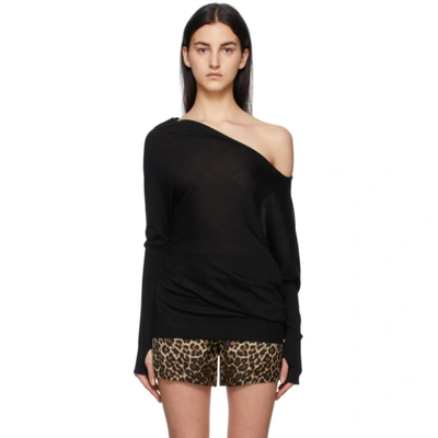 Tom Ford Wide Sweater With Bare Shoulders In Fine Cashmere In Nero