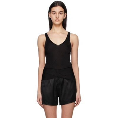 Tom Ford Black Silk Twist Tank Top In Lb999 Black