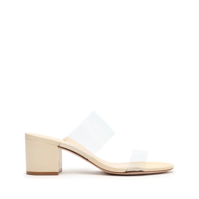 Schutz Victorie Vinyl & Leather Sandal In Eggshell