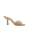 Schutz Posseni Mock-croc Slide Mule High-heel Sandals In Honey Beige