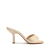 Schutz Posseni Mock-croc Slide Mule High-heel Sandals In Gold