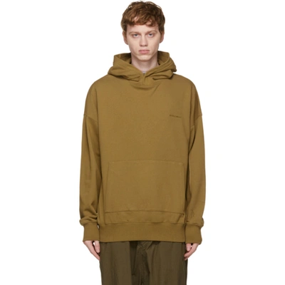 A-cold-wall* Green Organic Cotton Hoodie With Logo In Olive Olive