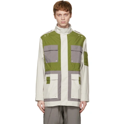 A-cold-wall* Rhombus Panelled Cotton-blend Jacket In Green