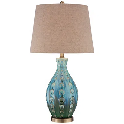 360 Lighting 26 1/2" Peacock Blue Modern Ceramic Vase Table Lamp