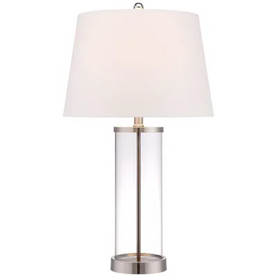 360 Lighting 26 1/4" Nickel Clear Glass Cylinder Fillable Table Lamp